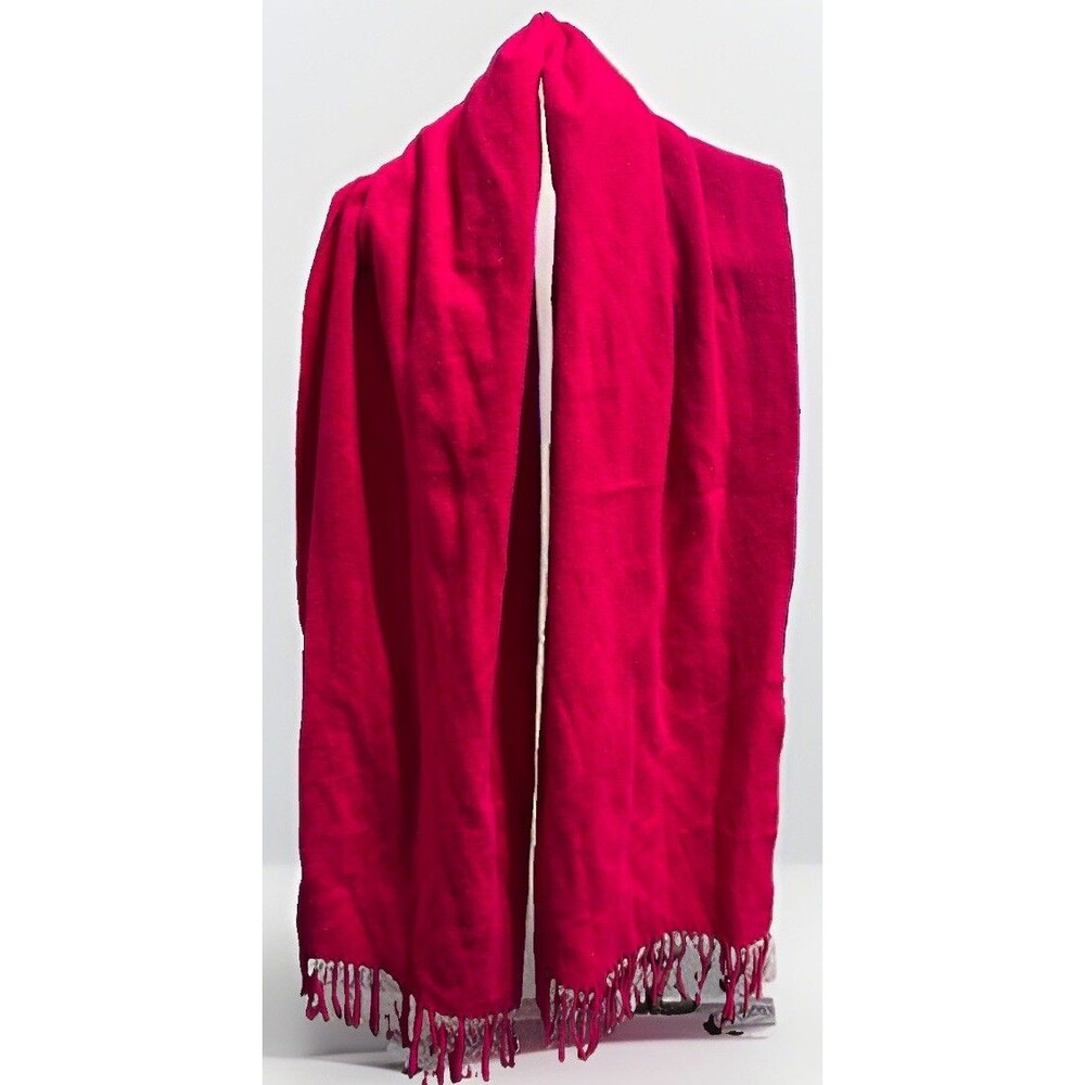 Talbots Hot Pink 100% Cashmere Scarf Fringe Warm Fall Winter Soft